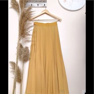 Pleated chiffon midi skirt